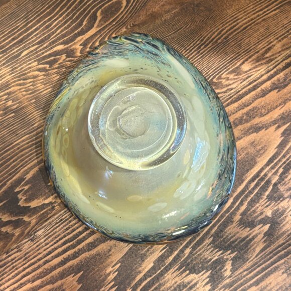 Hand-Blown Glass Trinket Dish or Jewelry Holder, Decorative Hand Blown Art Piece - Picture 6 of 11